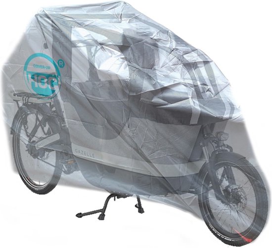 CUHOC Housse de vélo cargo adaptée à Gazelle Makki Load - Argent - Housse de protection pour vélo cargo - Etiquette DIAMOND