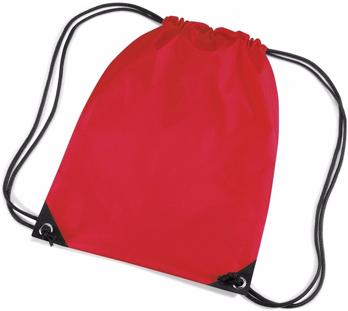 5x stuks rode nylon sport/zwembad gymtas/ gymtasje met rijgkoord 45 x 34 cm - Kinder tasjes