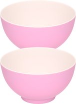 8x stuks onbreekbare kunststof/melamine roze dessert schaaltje Dia 14 x H 7.5 cm voor outdoor/camping/picknick/strand