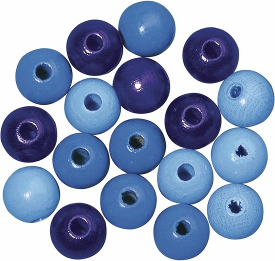 In zicht Zachtmoedigheid web Gekleurde blauwe hobby kralen van hout 6mm - 230x stuks - DIY sieraden  maken - Kralen... | bol.com