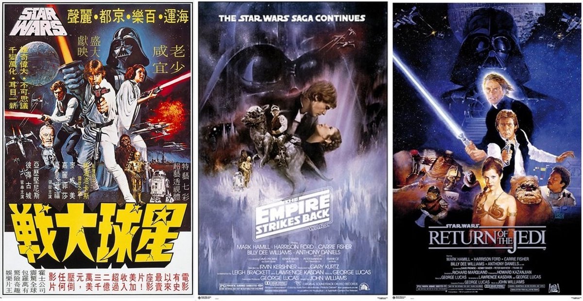 warm pakket zelfmoord Star Wars Posters - set van 3 verschillende Star Wars posters - Aanbieding-  61 x 91.5 cm | bol.com