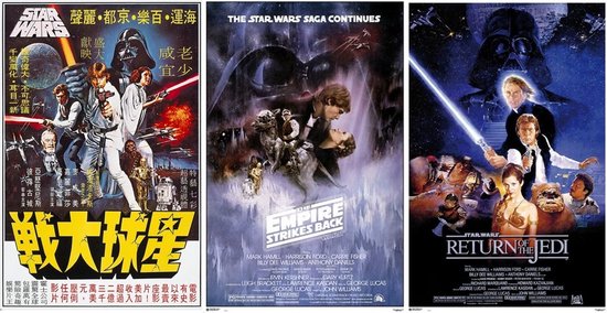 Star Wars Posters - set van 3 verschillende Star Wars posters - Aanbieding- 61 x 91.5 cm - Posterpoint