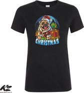 Klere-Zooi - Pug Christmas - Dames T-Shirt - 4XL