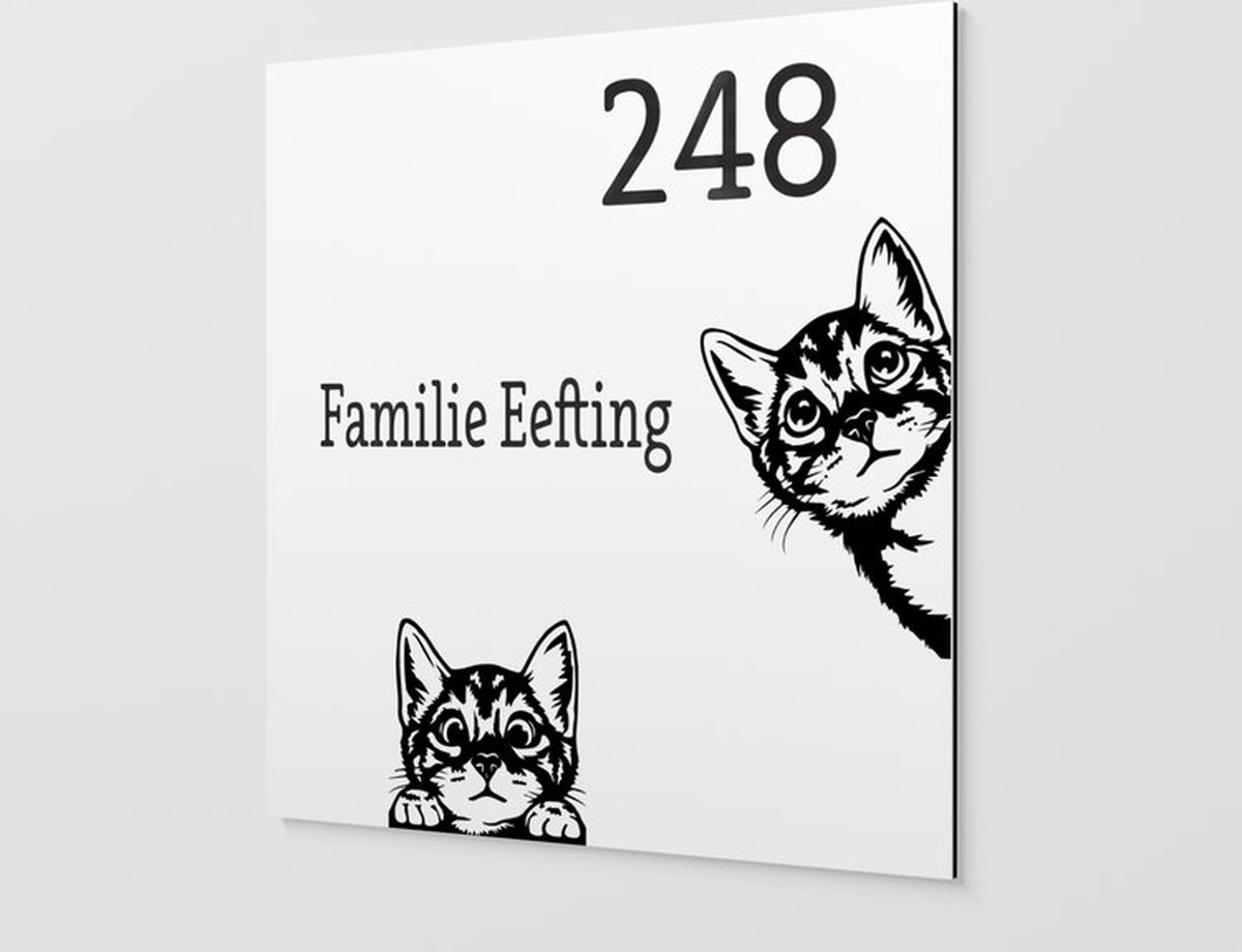 naambord met katten print