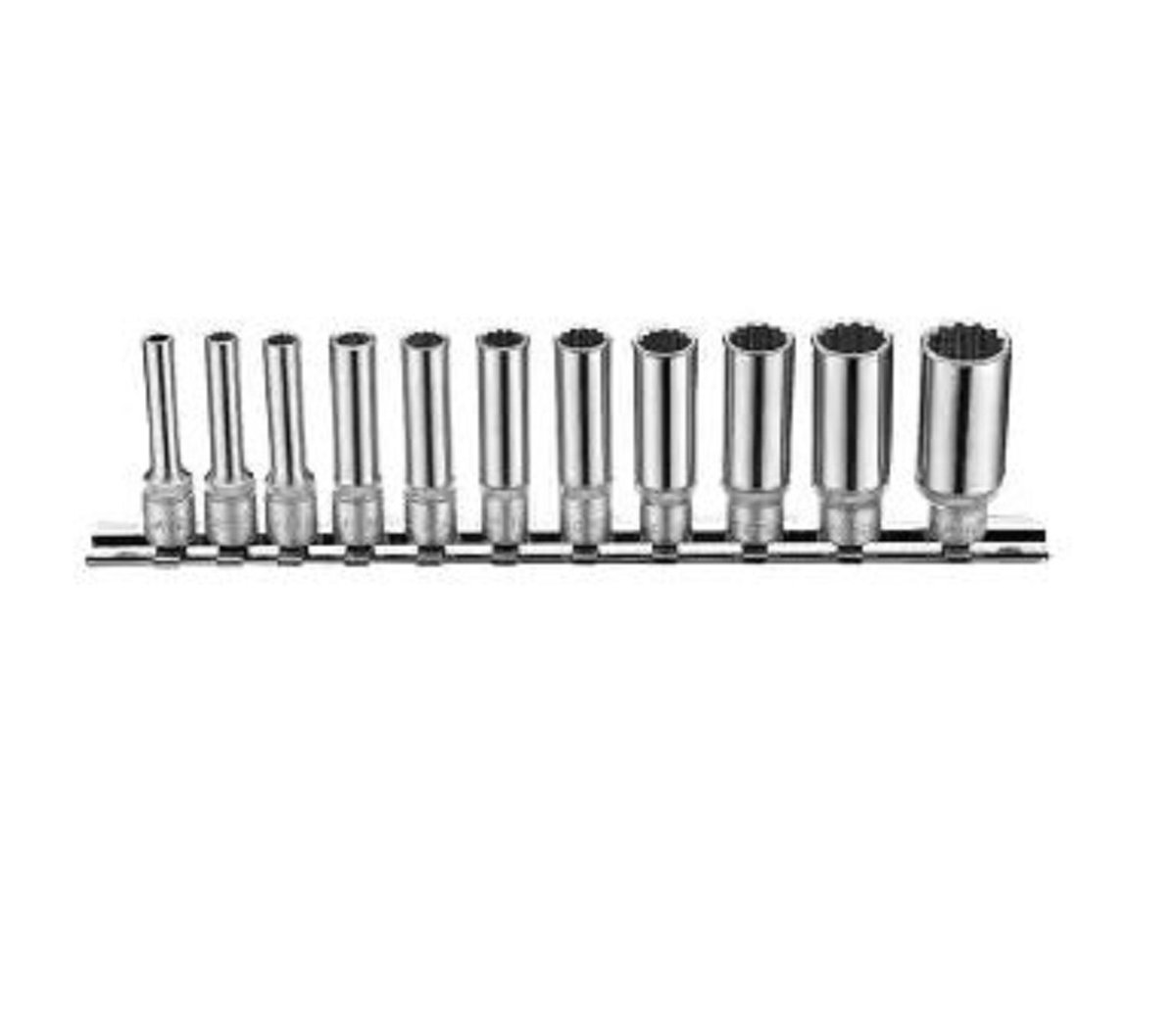 1/4" Doppenset lang 12-kant 11 delig