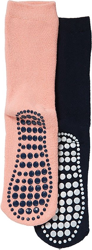 iN ControL 2pack THERMO socks met ANTISLIP navy/peach 27/30