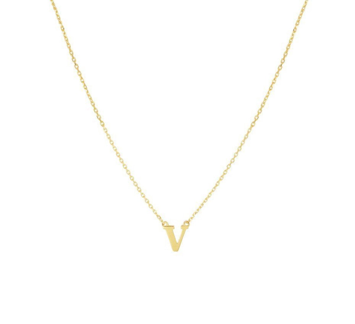 Geelgouden Collier letter V 40 - 42 - 44 cm 4021386