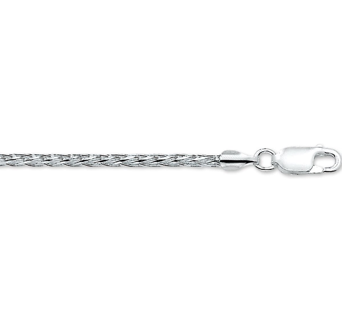 Zilver Gerhodineerde Collier vossestaart 2 1329727 45 cm