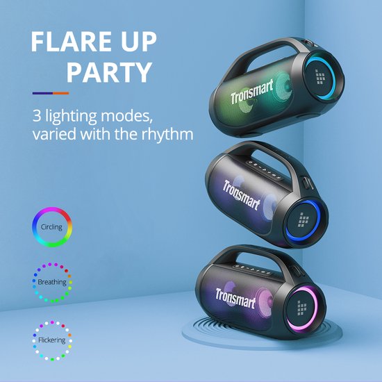 Tronsmart Bang SE - draagbare bluetooth party speaker (40W - lichteffecten - 24 uur afspeeltijd - IPX6 waterdicht) van Merkloos — afbeelding 4