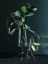 Set vases tripodes 19 & 30 cm de haut verre transparent design néerlandais Maarten Baptist xl Verre à Champagne