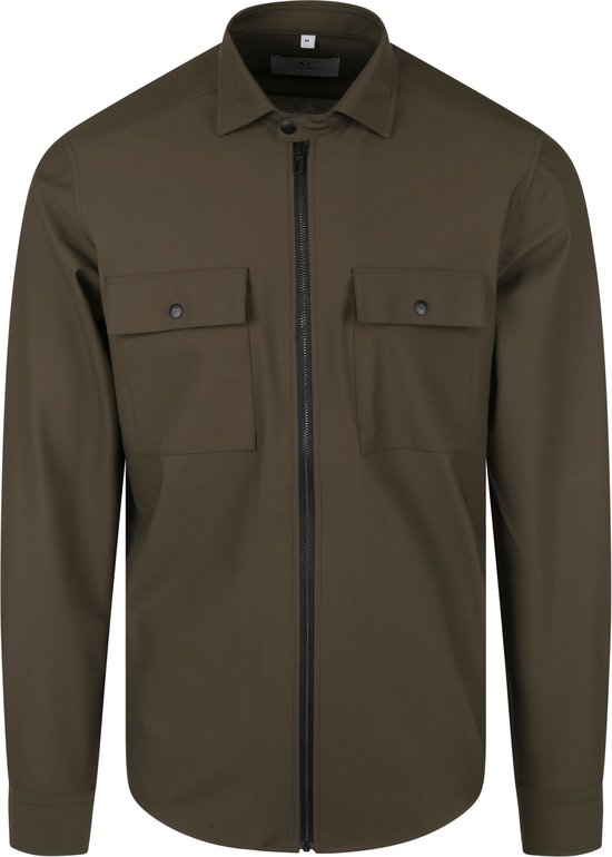 Suitable - Jacket Shirt Donkergroen - Heren - Maat XXL - Modern-fit