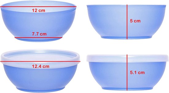 idea-station Gastro plastic kommen 6 stuks, 14 cm, 200 ml, wit, herbruikbaar, plastic kom, ontbijtgranen schaal, slakom, ijsbeker, plastic servies, party servies, camping servies