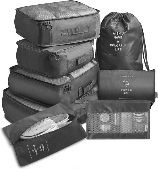 SVH Company Packing Cubes Set 8-Delig - Reisorganizers Koffer Inpak Bagage Organizers