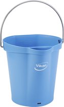 Vikan Emmer 56883 - 6 Liter - Blauw - Stevige Emmer - Chemicaliën bestendig - Maximaal 100°C - Geschikt voor Voedselverwerking en Schoonmaakwerkzaamheden