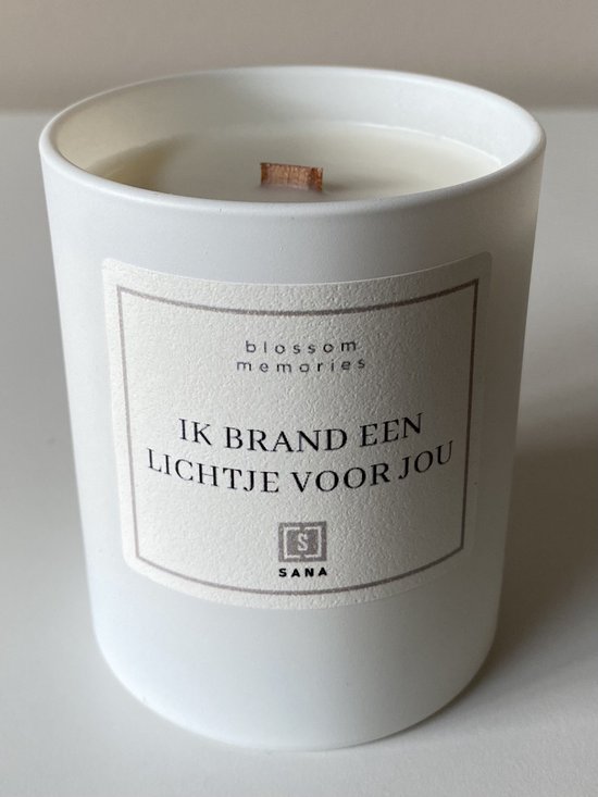 Herdenkingskaars - Geurkaars - Wit - IK BRAND EEN LICHTJE VOOR JOU - 45  Branduren -... | bol