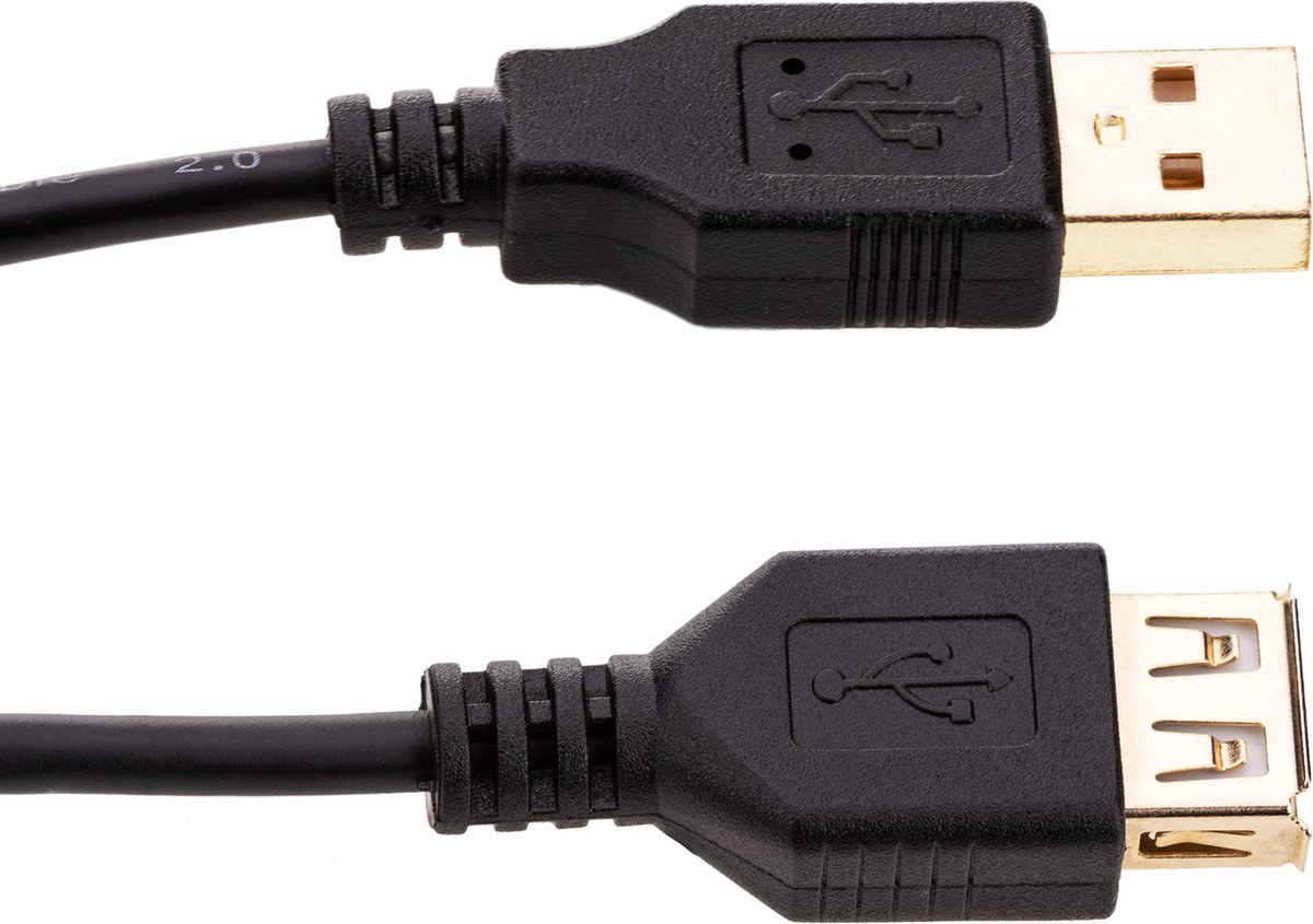 BeMatik - Super USB 2.0 verlengkabel 1 m Tipe-A mannelijk naar ...
