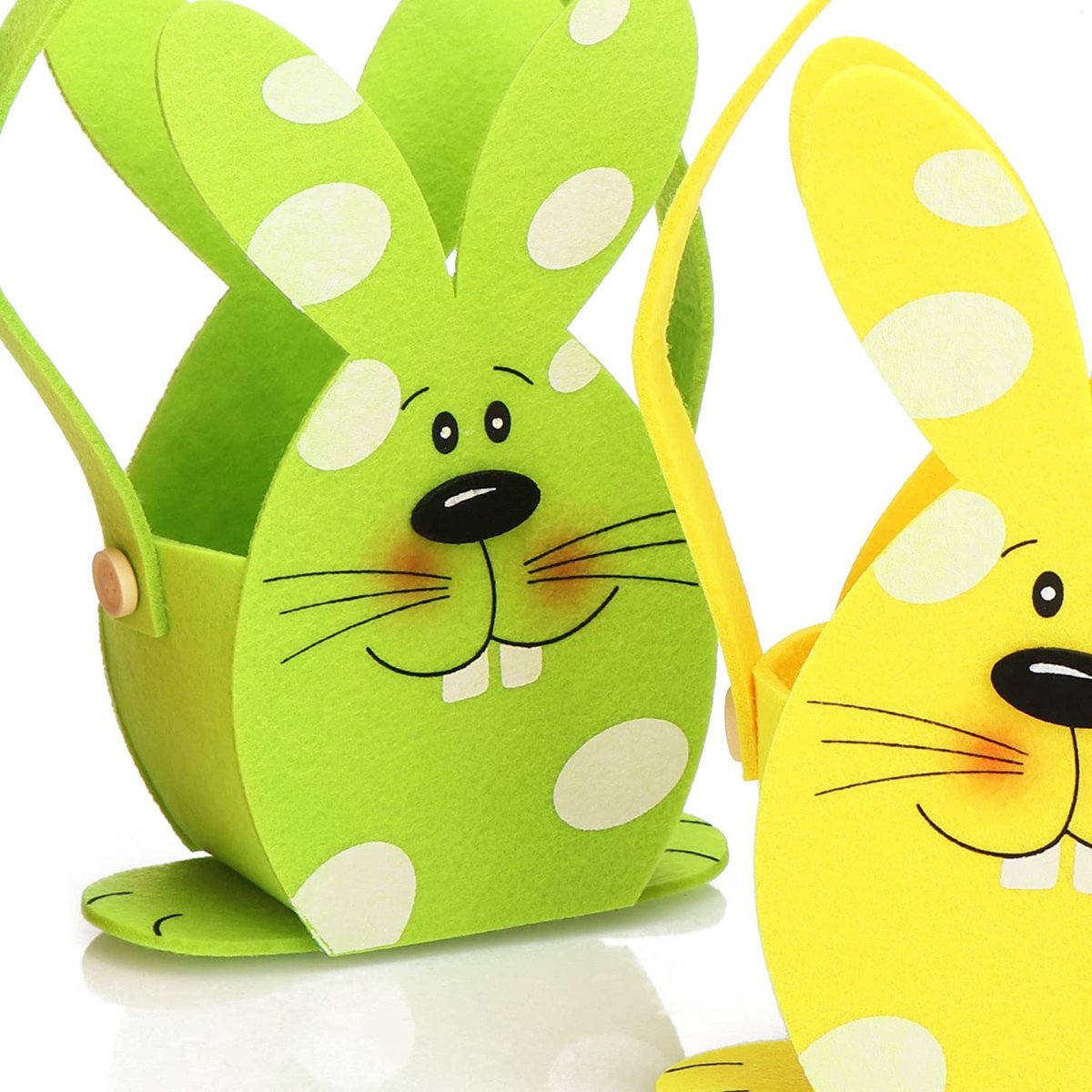 6 Pièces Paniers Lapin Pâques En Feutre - Kit DIY Mignon Avec Accessoires Pour Enfants