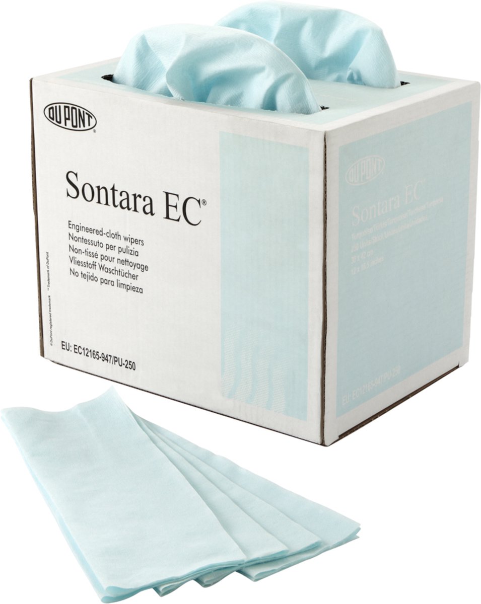 Goedkoopste Sontara EC1223 Wipes Box 250 doeken TNT turquoise 30 x 42 cm
