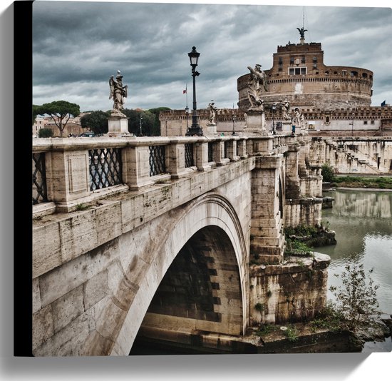 WallClassics - Canvas  - Stad Rome - 40x40 cm Foto op Canvas Schilderij (Wanddecoratie op Canvas)