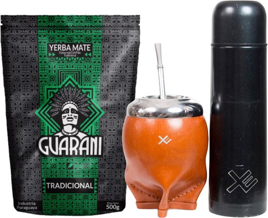 Yerba Mate Set - Kalebas - Thermo - Bombilla - Naturel Thee - EquisMate