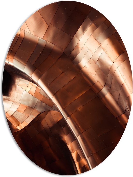 WallClassics - PVC Schuimplaat Ovaal - Bronzen Platen - 81x108 cm Foto op Ovaal  (Met Ophangsysteem)