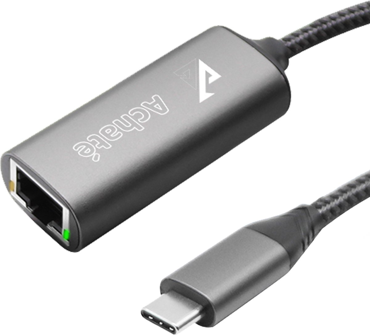 Achaté USB-C 3.0 naar Ethernet Adapter - 10/100/1000 Mbps - Internet en Netwerk - Grijs