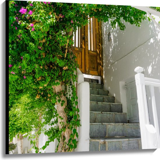 WallClassics - Toile - Arc de Fleurs - 100x100 cm Tableau sur Toile (Décoration murale sur Toile)