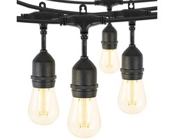 Zering Tuinverlichting – Lichtsnoer buiten - 10 meter - Weerbestendig IP65 - Warm Licht – 10 Lampen – Prikkabel - Verlichting – Gezellige Sfeerverlichting - Koppelbaar tot 600 meter - Lichtsnoer