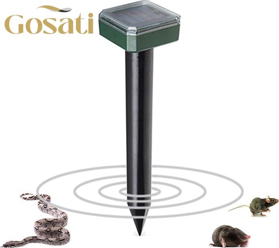 Foto: Gosati solar mollenverjager 6 stuks set mollenbestrijding ultrasoon geluid op zonne energie mollen bestrijding mollenval multipack 6 stuks