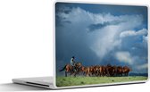 Laptop sticker - 14 inch - Paarden - Cowboy - Lucht - 32x5x23x5cm - Laptopstickers - Laptop skin - Cover