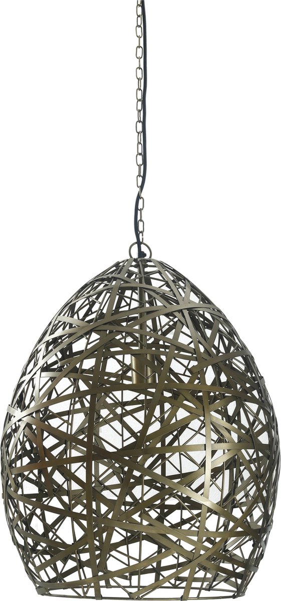 PTMD Syna Brass iron hanging lamp egg shape S