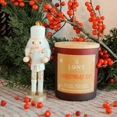 LONT candles - sojawas Kerst geurkaars - Christmas Eve - sinaasappel, mandarijn / kaneel, patchouli - vrij van chemicaliën en ftalaten - handgemaakt - rood - 520 gram