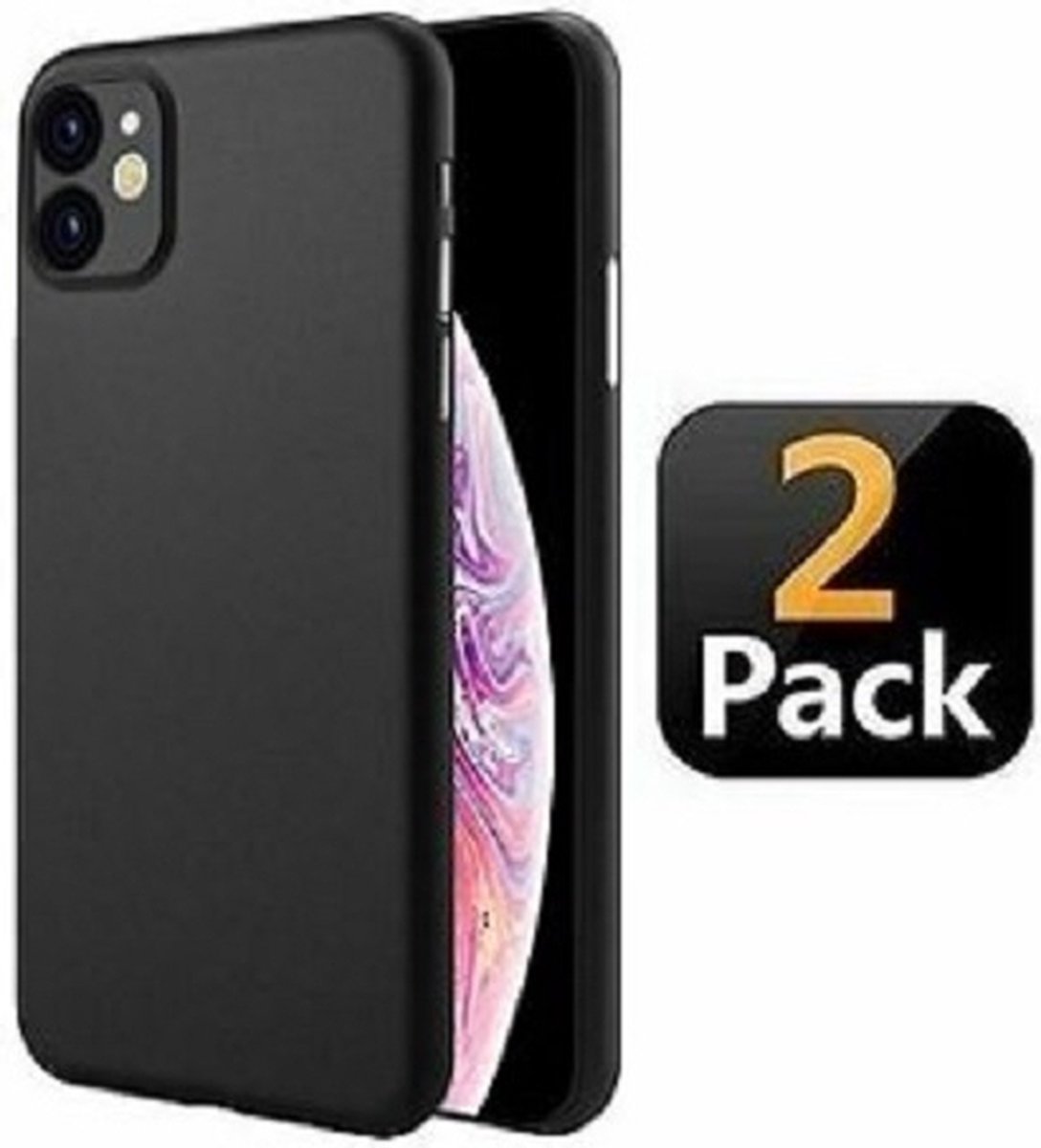 iPhone 12 Hoesje Siliconen TPU Zwart 2x
