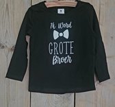 Grote broer shirt zwart – Lange mouw – Maat 86/92 – Aankondiging – Biologisch katoen - Big brother shirt - zwangerschap aankondiging