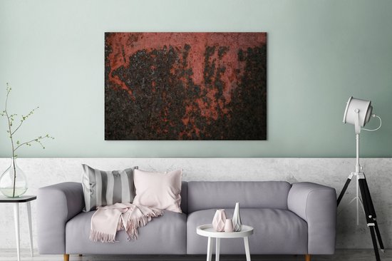 Tableau sur toile Zwart - Rouille - Métal - 120x80 cm - Décoration murale
