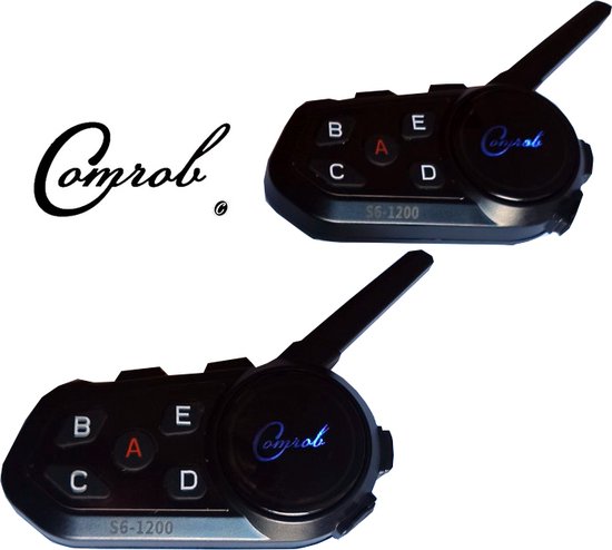 Comrob s6 NIEUWE VERSIE 2 modules motor intercom bereik 1.2km bluetooth headset Neemt auto telefoongesprekken op! communicatiesysteem voor 2 personen