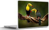 Laptop sticker - 13.3 inch - Vogels - Toekan - Tak - Dieren - Regenboog - 31x22,5cm - Laptopstickers - Laptop skin - Cover