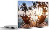 Laptop sticker - 10.1 inch - Strand - Zee - Palmboom - 25x18cm - Laptopstickers - Laptop skin - Cover