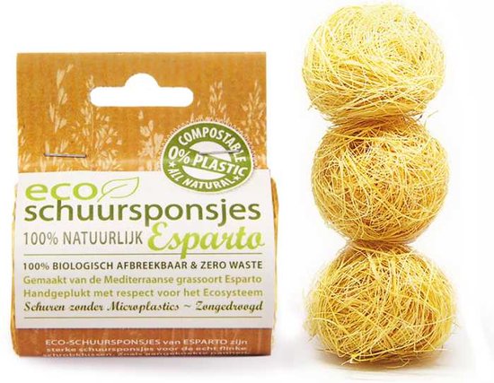 Esparto Eco-Schuursponsje - 100% natuurlijk en biologisch afbreekbaar