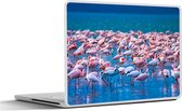 Laptop sticker - 12.3 inch - Flamingo - Water - Tropisch - Water - Roze - 30x22cm - Laptopstickers - Laptop skin - Cover