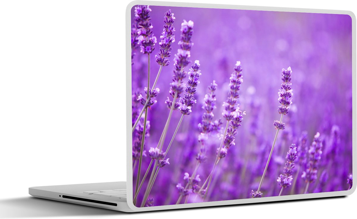 Laptop sticker - 14 inch - Lavendel - Close-up - Bloemen - Paars - 32x5x23x5cm - Laptopstickers - Laptop skin - Cover