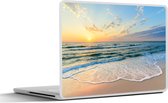 Laptop sticker - 12.3 inch - Strand - Zee - Zonsondergang - Golf - 30x22cm - Laptopstickers - Laptop skin - Cover