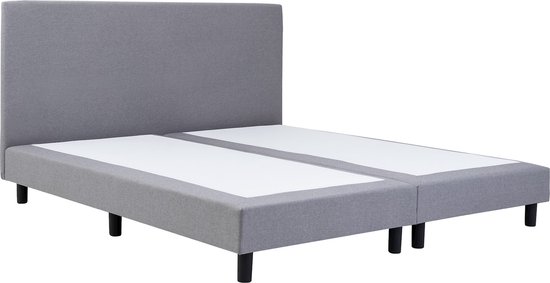 Maxi Cisano Boxspring 180x200 cm - Gestoffeerde Boxspring zonder Matras - Grijs - Tweepersoonsbed