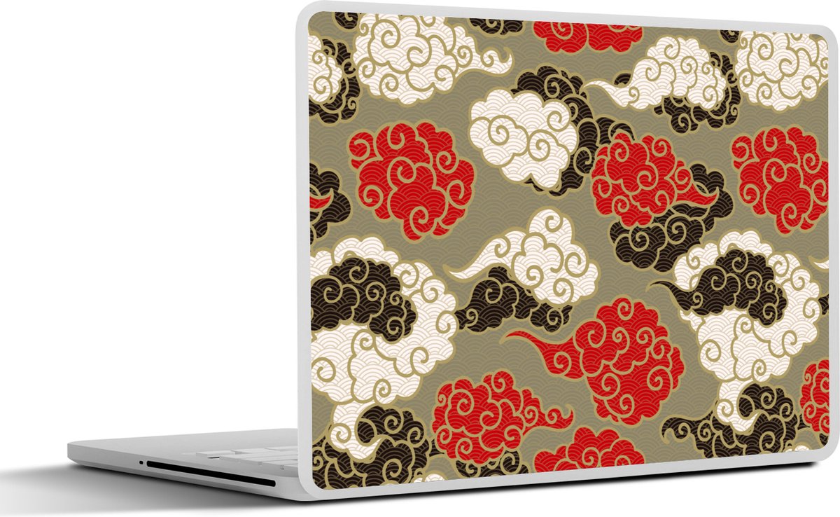 Laptop sticker - 11.6 inch - Wolken - Azië - Patroon - Japan - 30x21cm - Laptopstickers - Laptop skin - Cover