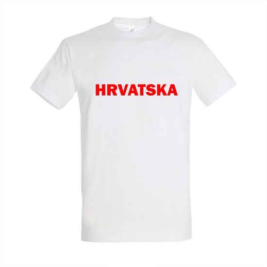 WK - Kroatië - Croatia - Hrvatska - T-shirt Wit - Voetbalshirt - Maat: XXL - Wereldkampioenschap voetbal 2022