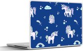 Laptop sticker - 14 inch - Unicorn - Sterren - Patroon - 32x5x23x5cm - Laptopstickers - Laptop skin - Cover