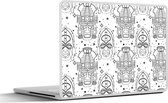 Laptop sticker - 10.1 inch - Inca - Rituelen - Maskers - Patroon - 25x18cm - Laptopstickers - Laptop skin - Cover