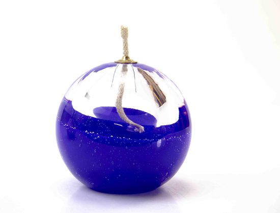Olielamp lont - Olielamp glas - Olielamp binnen - Olielampjes voor op tafel - Blauw van Sommer Living — afbeelding 3