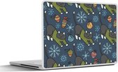 Laptop sticker - 12.3 inch - Katten - Sneeuw - Kerstbal - Patronen - 30x22cm - Laptopstickers - Laptop skin - Cover
