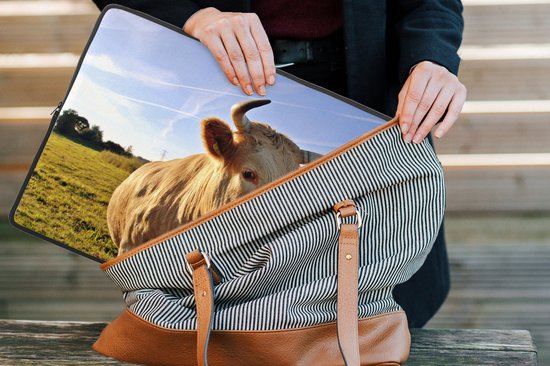 Housse ordinateur portable 17 pouces 41x32 cm - Vaches - Housse Macbook & Laptop Cow in nature - Housse ordinateur portable avec photo